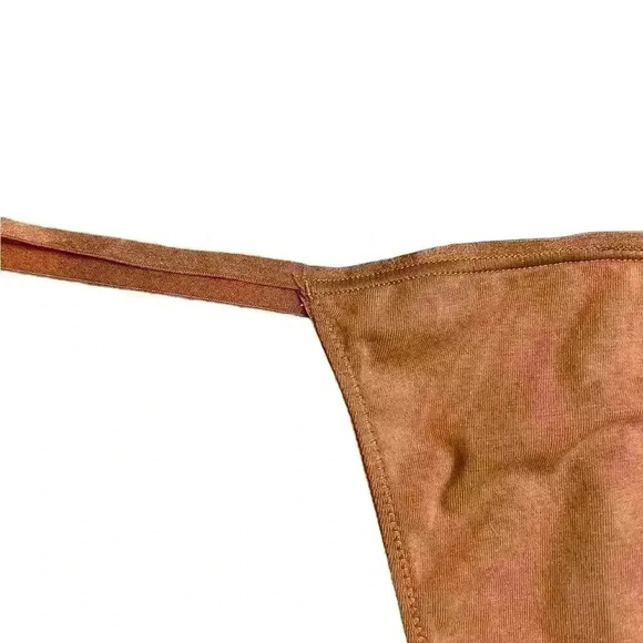 SKIMS COTTON JERSEY  T-STRING THONG IN CAMEL SIZE 3X - Picture 4 of 8